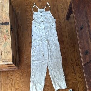 BDG White Button-Front Jumpsuit